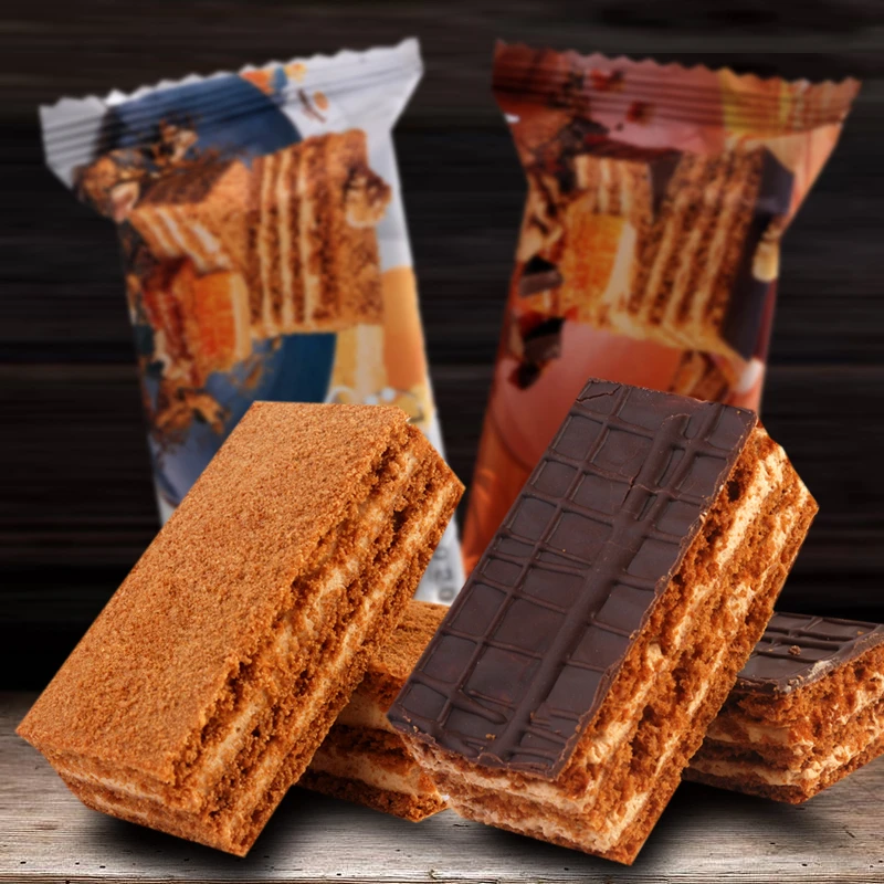 俄罗斯原装进口俄小淼提拉米苏奶油蛋糕巧克力甜点41g*16块/盒