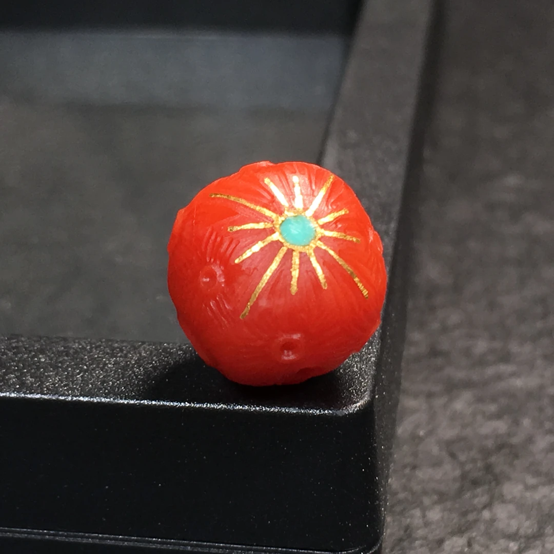 南红老型老型单珠保山老形珠13mm配珠配饰顶珠腰珠隔珠散珠精致