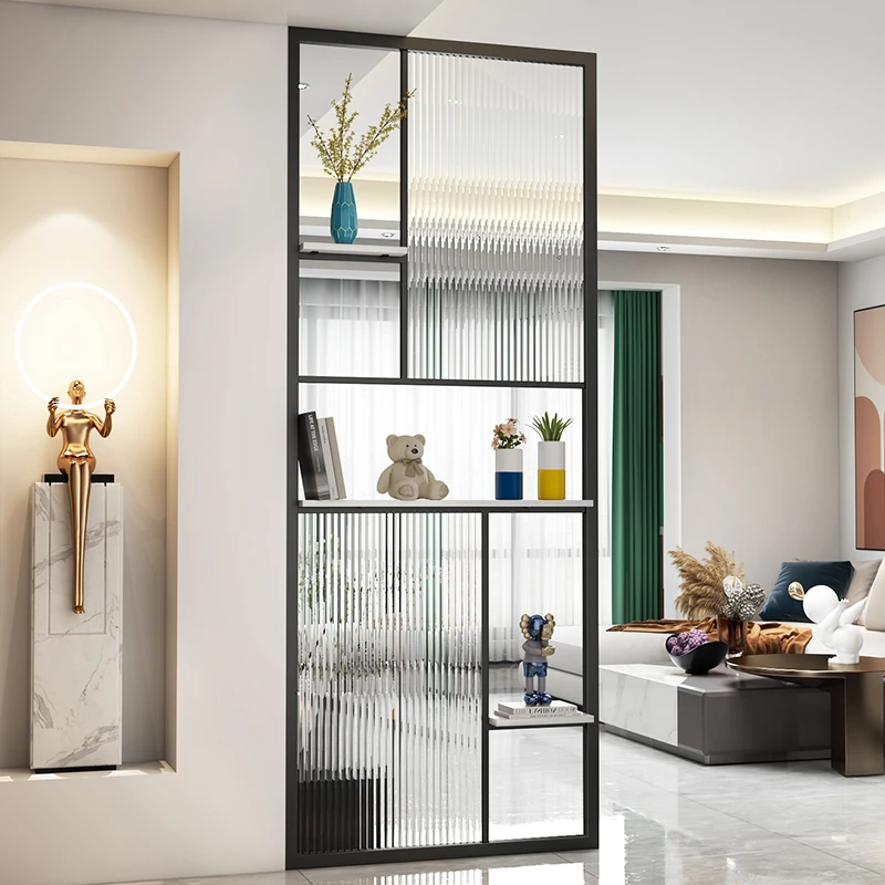 轻奢长虹玻璃隔断屏风入户客厅卧室卫生间不锈钢铁艺玄关装饰格栅