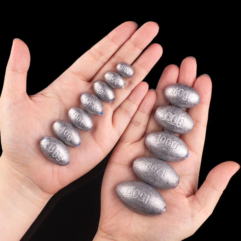 通心铅坠空心远投大全海杆钓鱼用品海竿鱼坠手抛竿橄榄中通塑芯