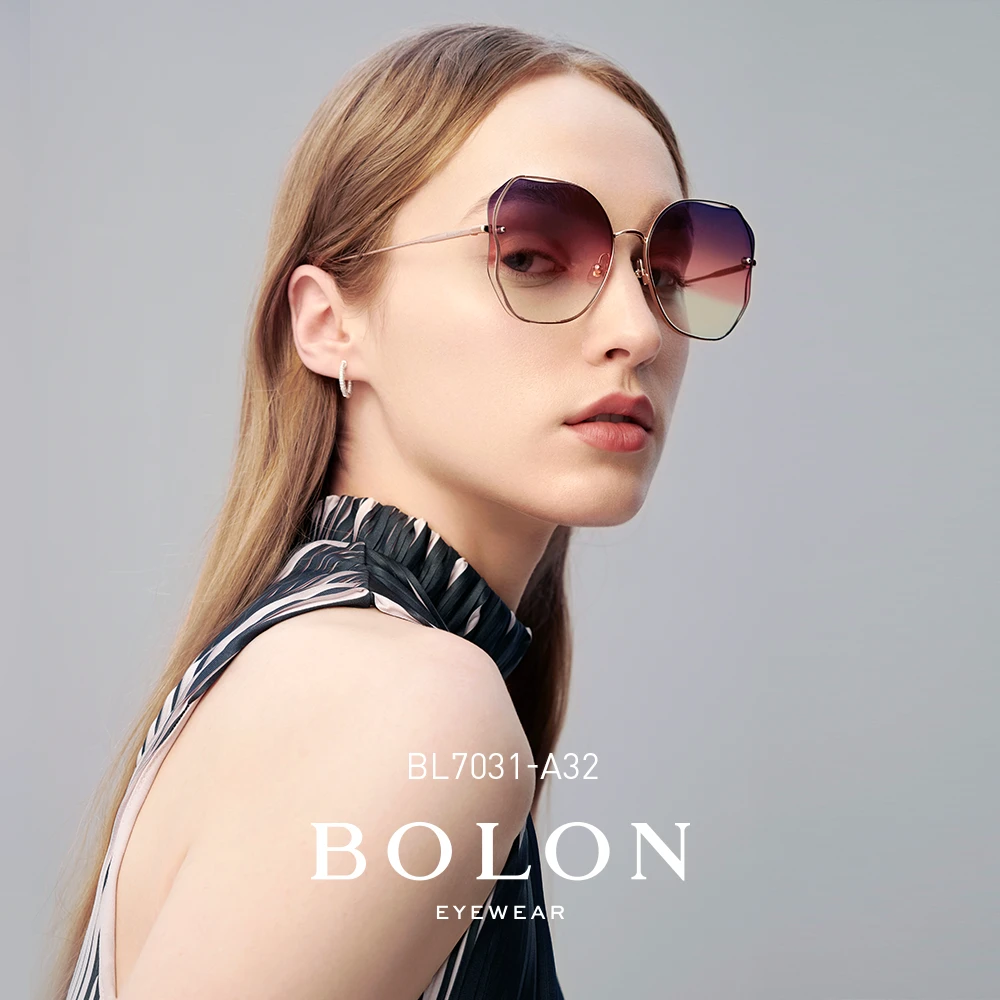 BOLON暴龙眼镜时尚潮流金属太阳镜蝶形大框彩色墨镜女款BL7131