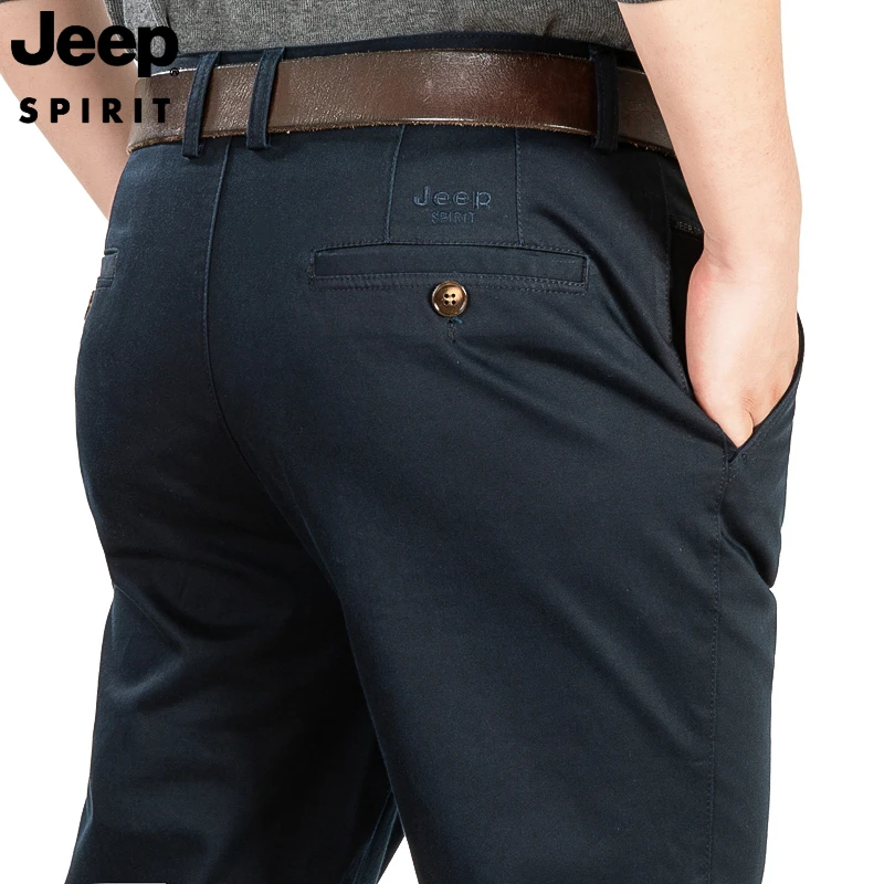 JEEPSPIRIT吉普休闲裤男装商务休闲西裤秋季直筒中腰宽松长裤子男