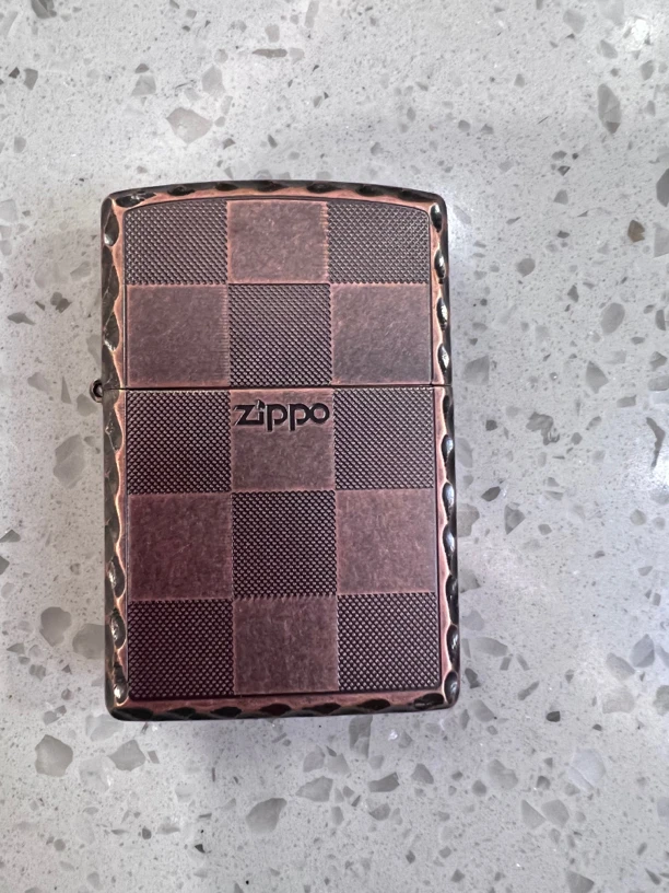 zippo打火机 美国 方格 镀紫铜 韩版原版