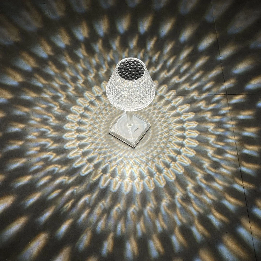 网红轻奢水晶台灯LED酒杯小夜灯创意钻石氛围usb充电卧室床头台灯