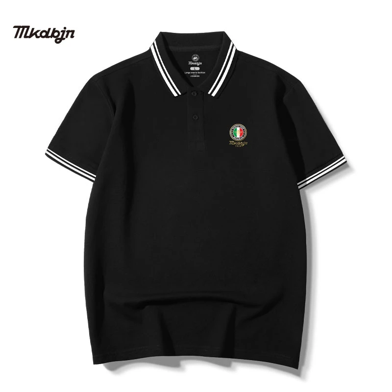 DY8891大码男装新款胖子POLO衫夏季加肥加大宽松商务条纹翻领短袖