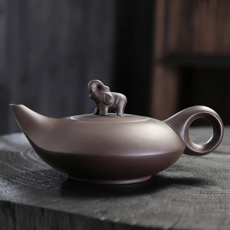 舒仲紫砂-大象凤鸣茶壶-200ml
