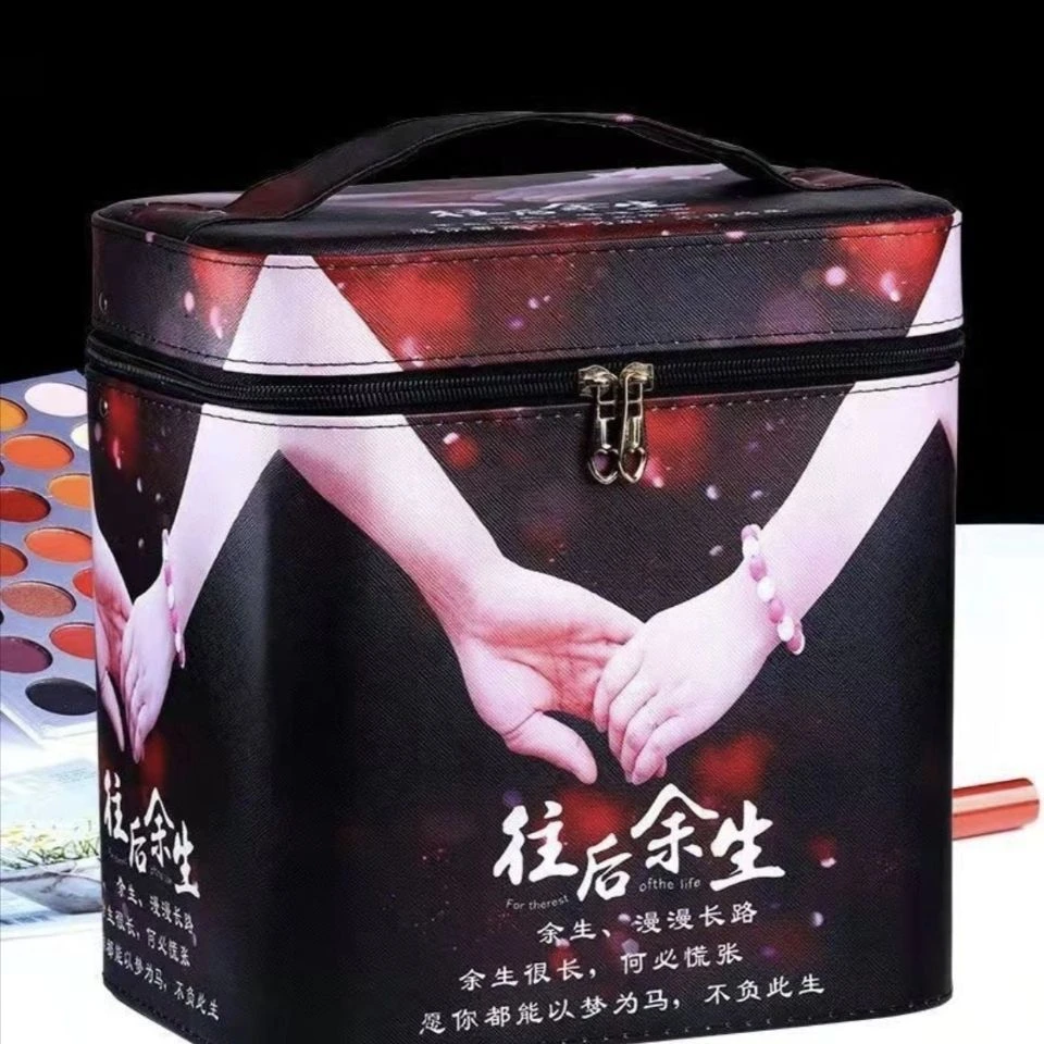 化妆包时尚大容量多功能收纳手提旅行收纳双层箱化妆品收纳包