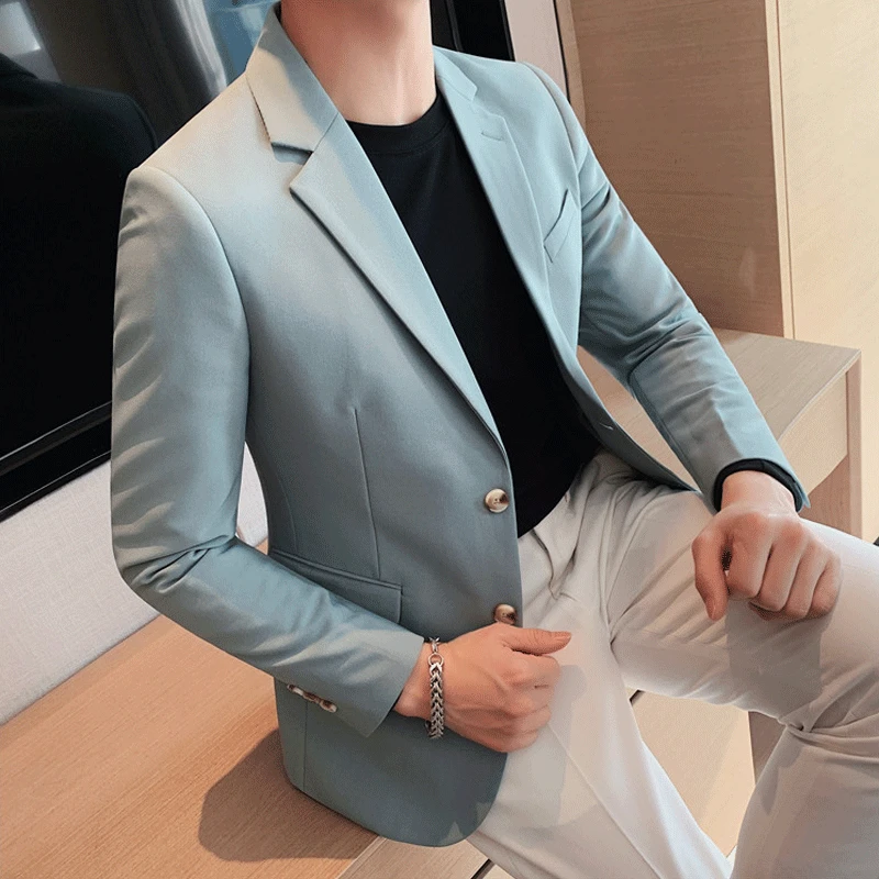 春季男士西服韩版休闲帅气春秋商务西装正式高档衣服2023新款潮