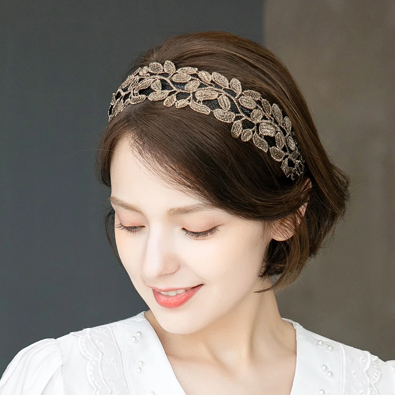 锌合金布艺发饰 蕾丝花朵发带发饰时尚无痕发卡束发头箍短发头饰