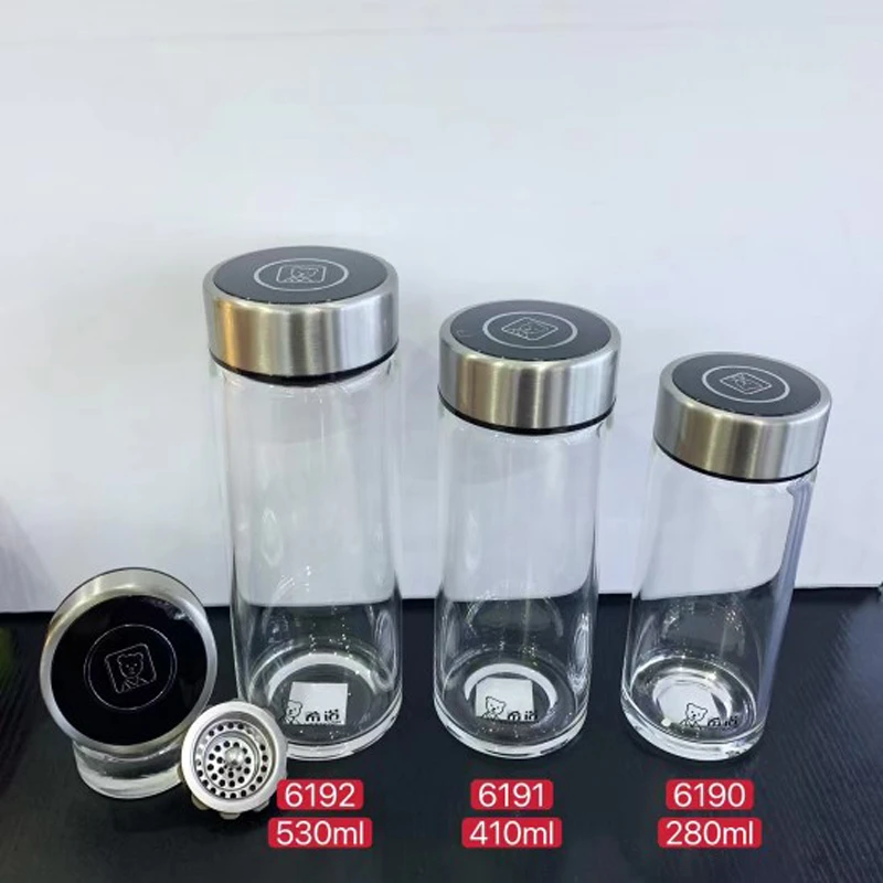 希诺XN-6190/91/92单层玻璃杯男女士加厚便携水杯车载茶水杯带盖