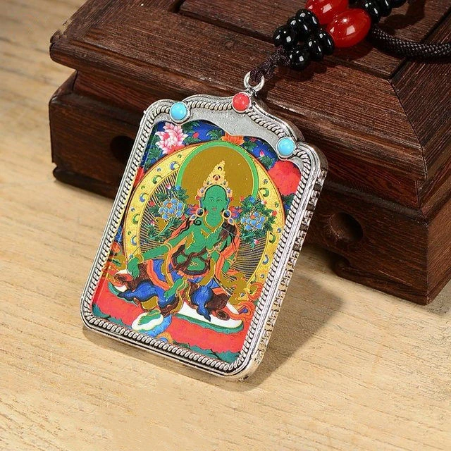 锌合金布艺吊坠 新财神绿度母文殊药师佛千手观音毛衣链项链吊坠