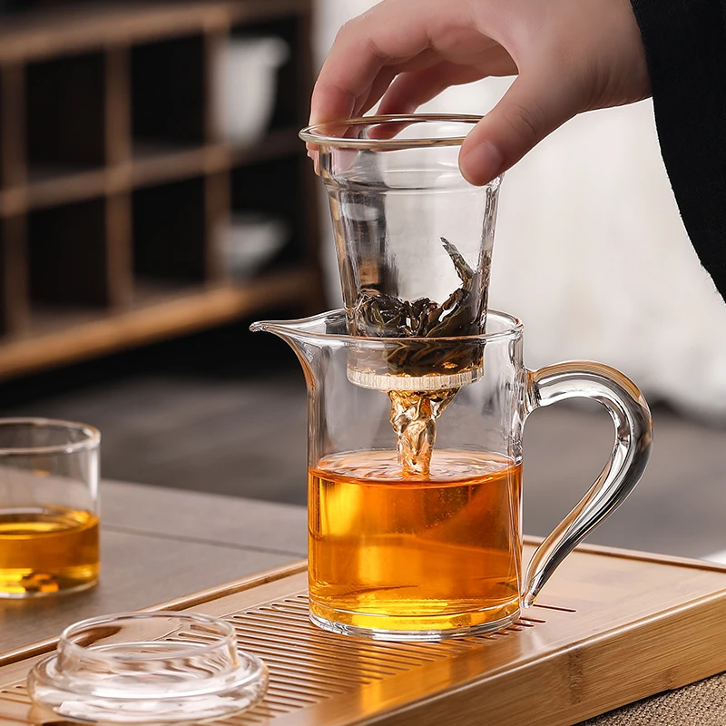梓童红茶泡茶杯玻璃加厚公道杯子绿茶耐高温冲茶器泡茶壶功夫茶具