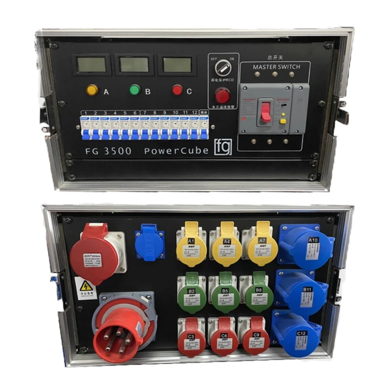 12路工业插座电箱总功率60KW演出租赁大屏灯光设备舞美配电柜