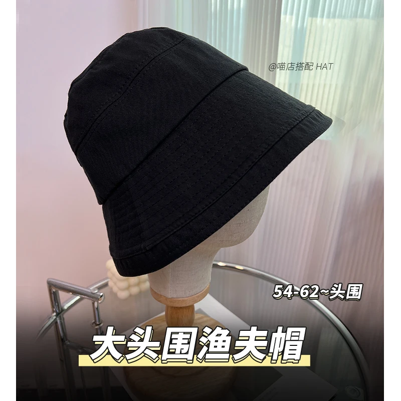 情侣素颜黑色渔夫帽女显脸小韩版百搭遮阳防晒帽子通用