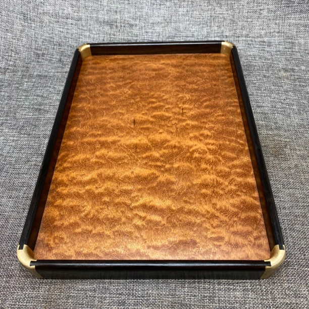 乌木框大尺寸爆满水泡纹茶盘文盘托盘家居收纳盘过年礼品装饰品