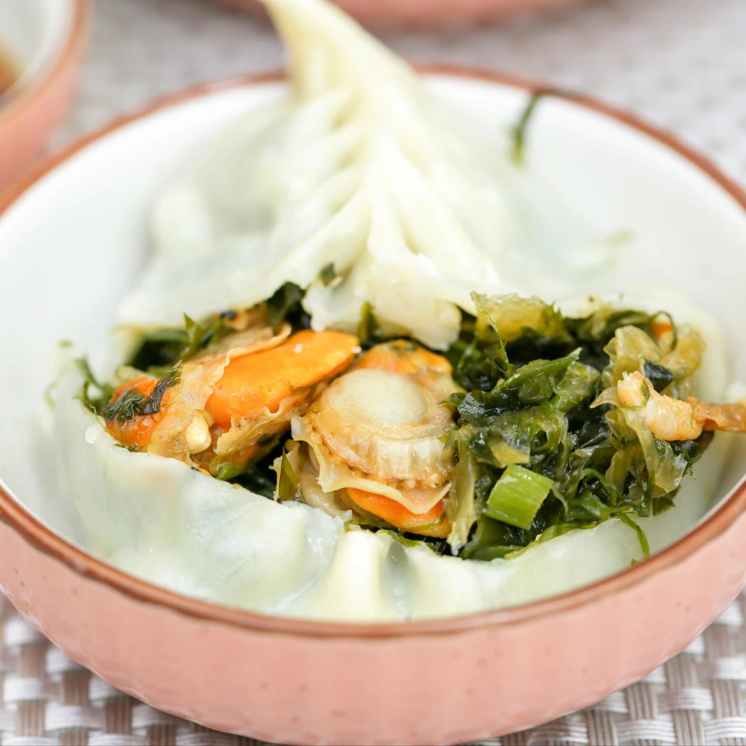 【舌尖美食】长岛海菜包4盒*8=32个 原生态 纯手工 从海里到碗里