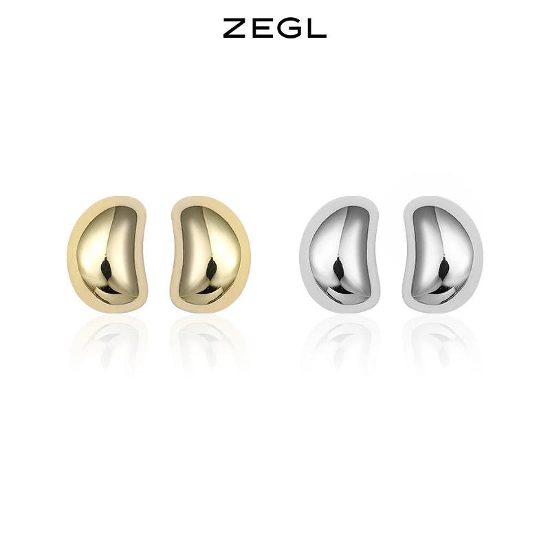 ZEGL 足银耳饰 999纯银耳钉女气质养耳洞耳环简约小众小巧ins耳饰