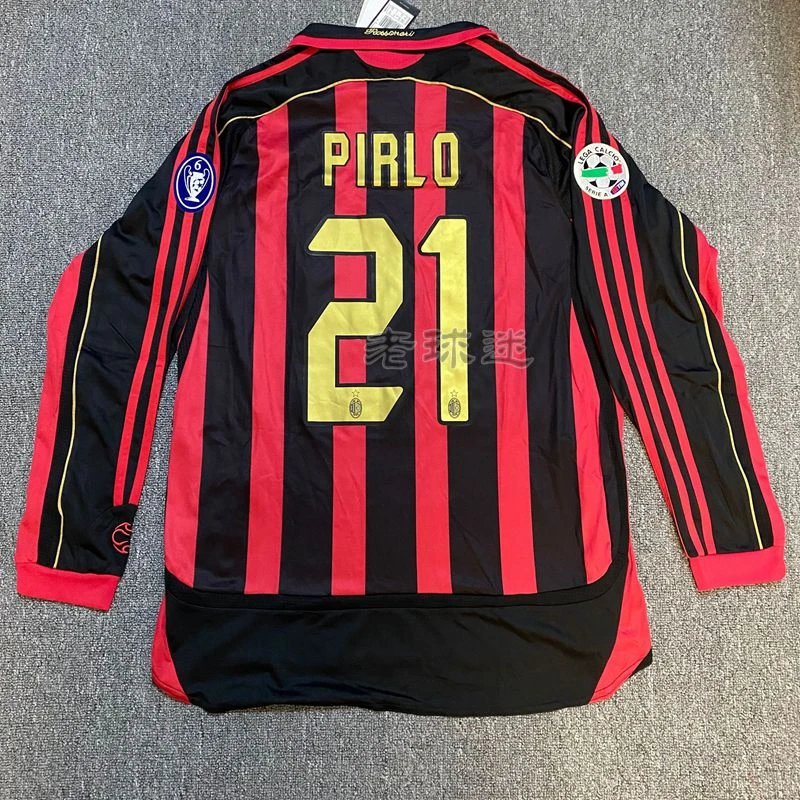 06-07AC米兰复古球衣2006马尔蒂尼因扎吉皮尔洛卡卡足球服定制