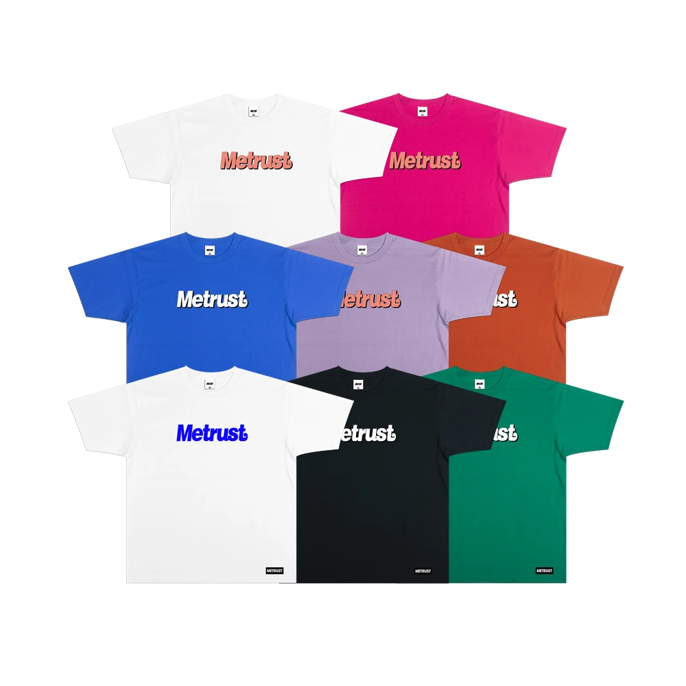 蜜丘琳METRUST国潮短袖 美式街头嘻哈街舞说唱小领口短袖T恤衫