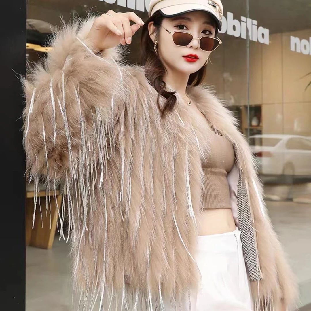 2022时尚潮流流苏款50长女款外套