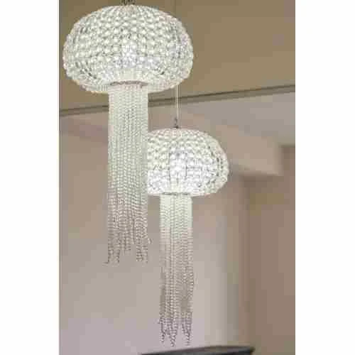 若奈 中古水晶灯“海月水母”冷暖光可调节餐厅客厅吊灯组合