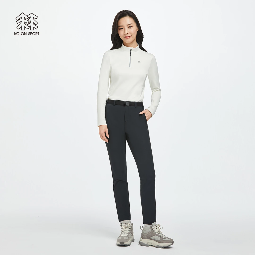 KOLON可隆女士户外微拉绒软壳裤休闲保暖防风运动秋冬LKLP2SN302