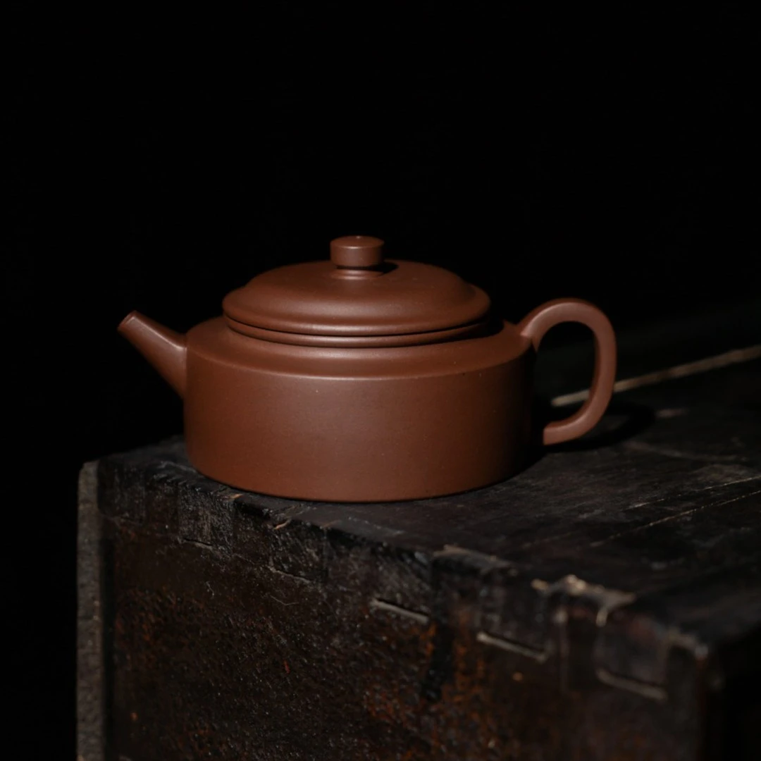 【亘古】《平底德钟》精工半手 一厂老紫泥 约170cc 手工紫砂茶壶