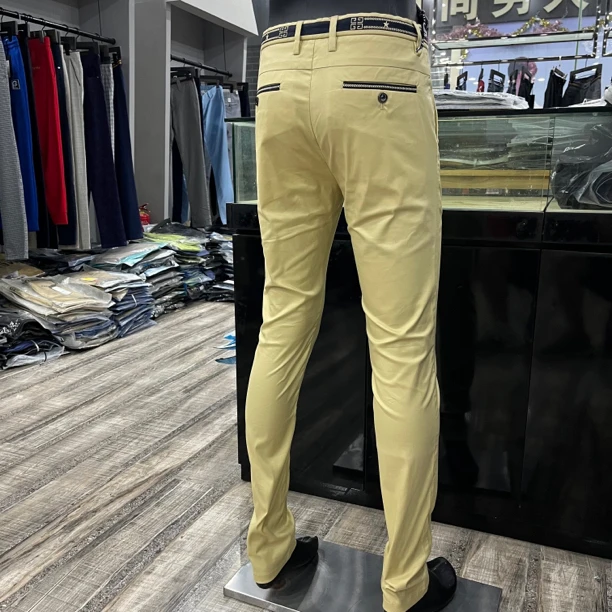 1042 斜纹修身韩版简约休闲裤夏季薄款裤子时尚男裤（拍大一码）
