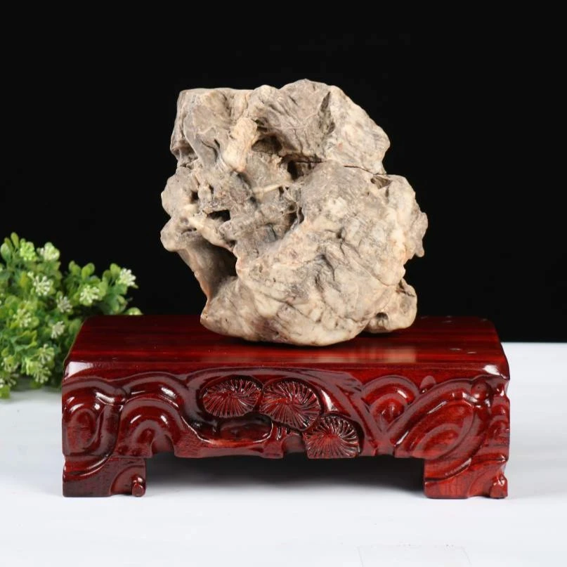 b025-3长方形24-14实木奇石底座可挖槽瓷器花瓶花盆景摆件座托架