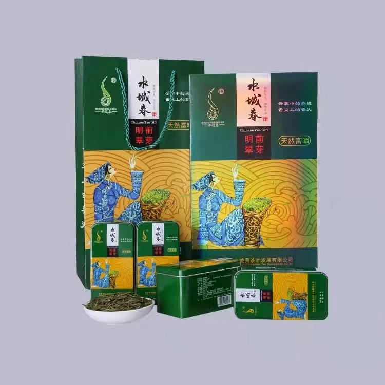 贵州水城春翠芽礼盒装名茶富硒青绿茶