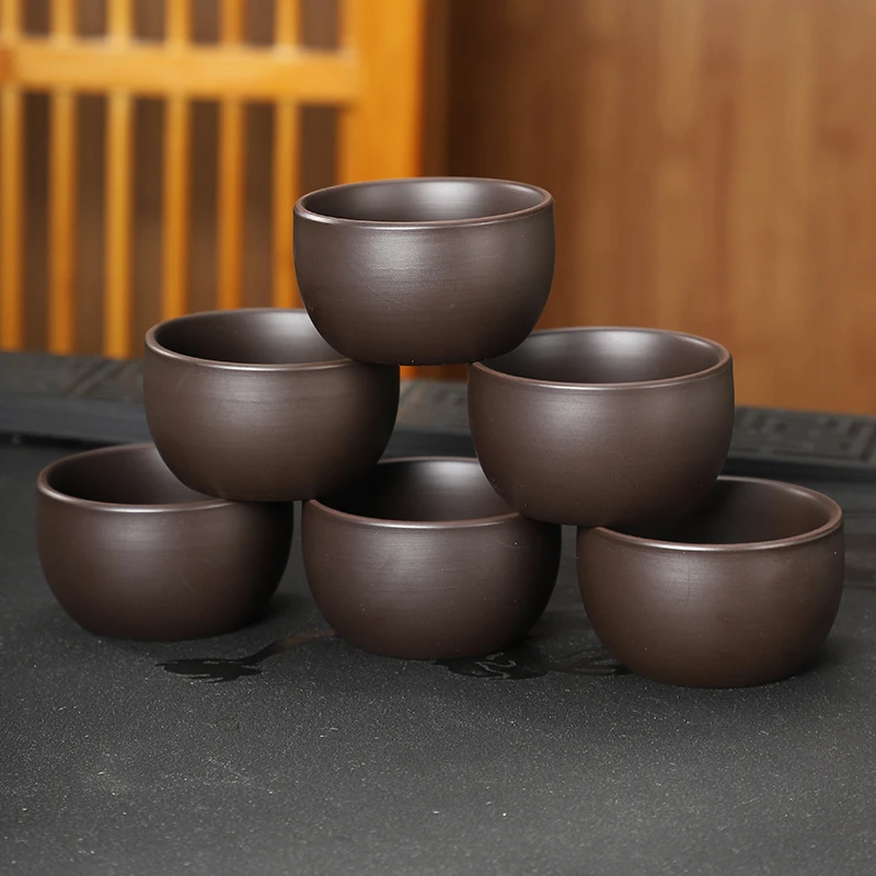 特价宜兴紫砂小茶杯单杯大主人杯家用功夫茶具原矿紫泥朱泥大红袍