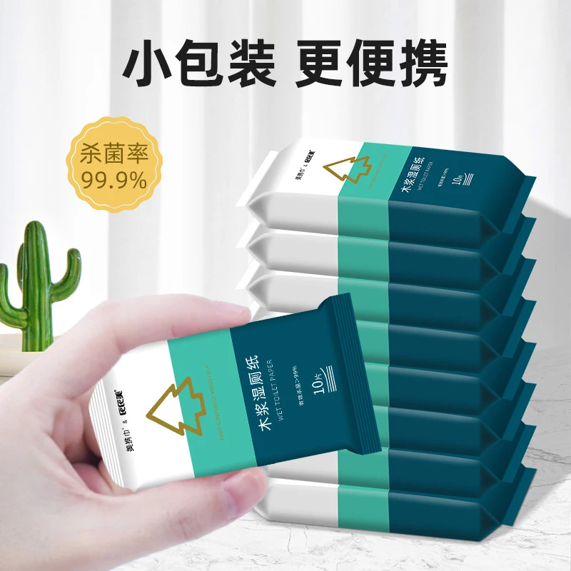 CICIM/氏氏美消毒湿厕纸便携随身小包可冲马桶10片/包迷你湿纸巾