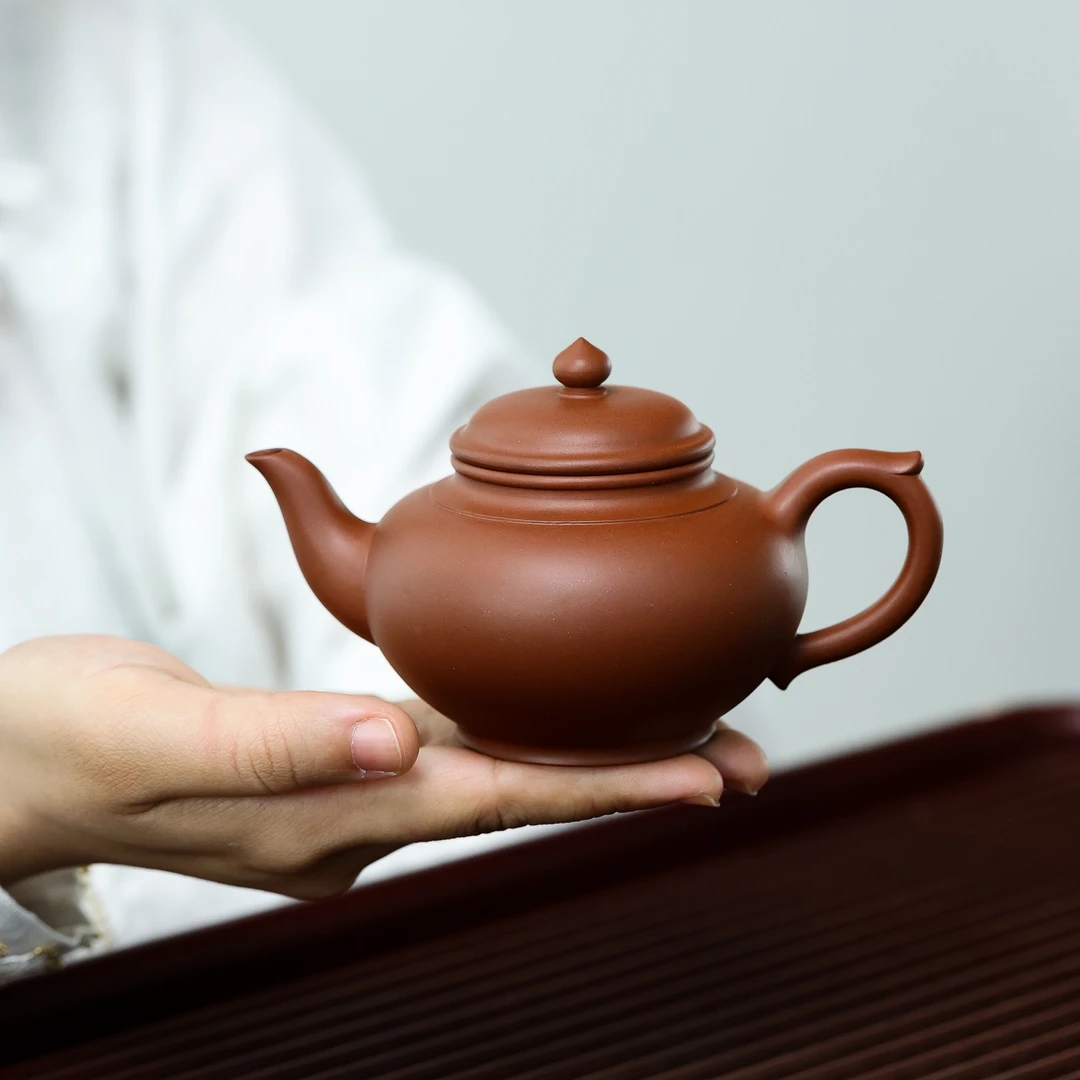荆溪紫砂【笑樱壶】 178cc 红皮龙泥料 宜兴紫砂壶