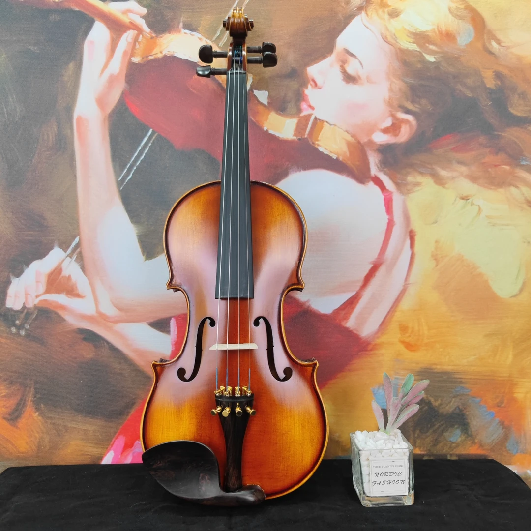 E300欧料哑光纯手工小提琴成人儿童入门厂家考级款练习琴演奏琴