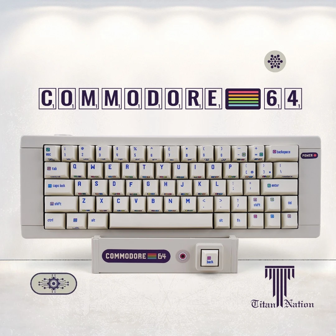 泰坦国度C64单面侧刻 153键大全套PBT原厂高度热升华复古键盘键帽