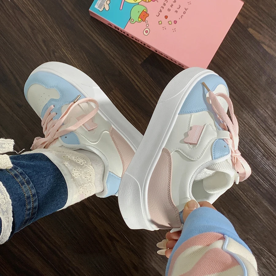 回力白蓝粉小白鞋女2025爆款厚底增高休闲鞋配裙子穿百搭韩版板鞋