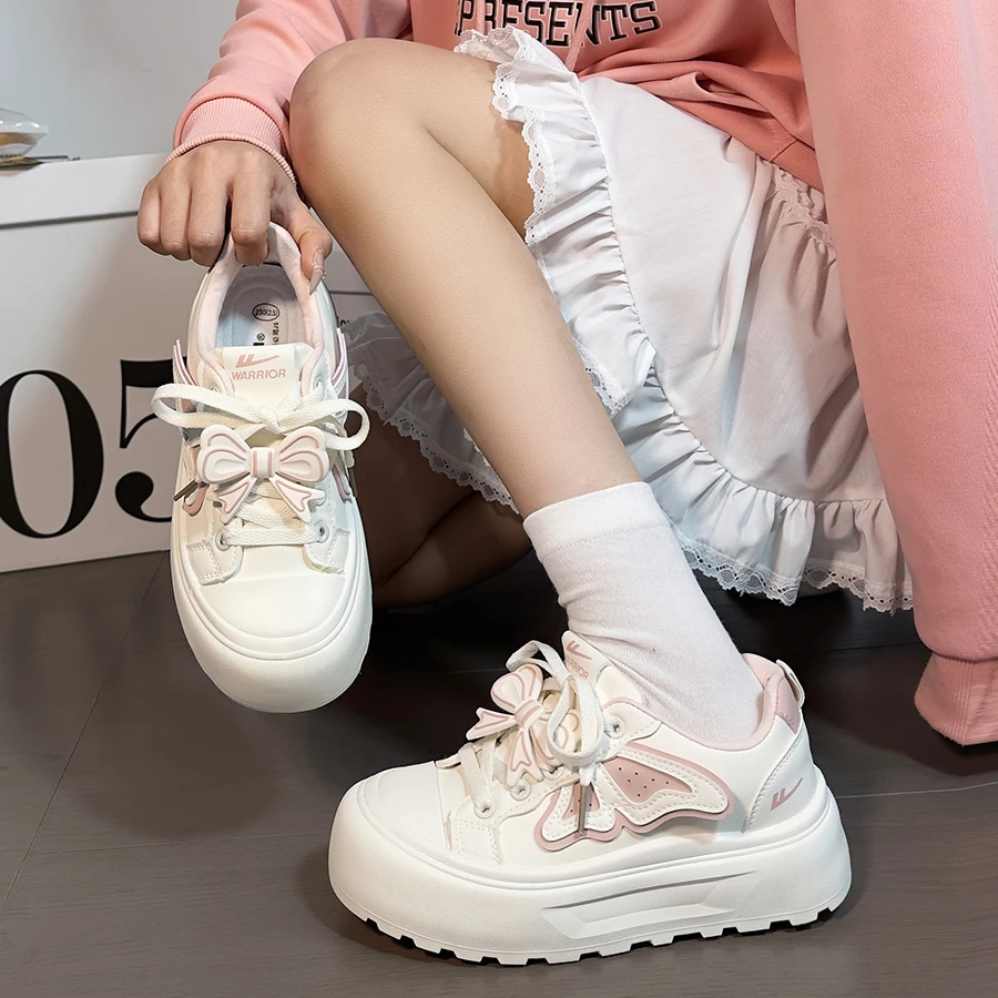 回力蝴蝶小白鞋女2025新款厚底时尚百搭潮流学生鞋子chic韩版板鞋