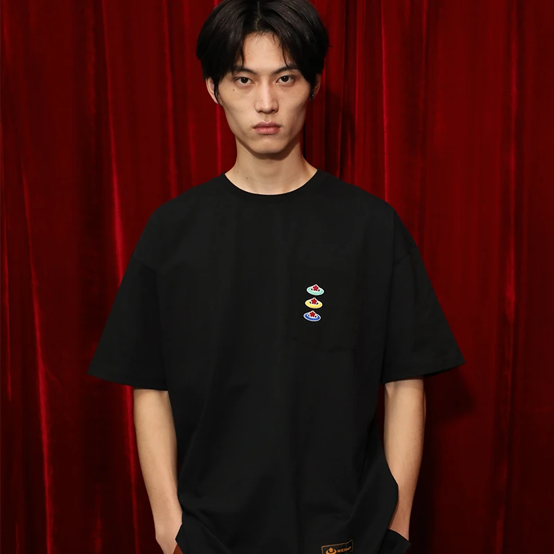 MEIHUA/梅花夏季新款三标宽松男女短袖t恤潮牌潮流半袖