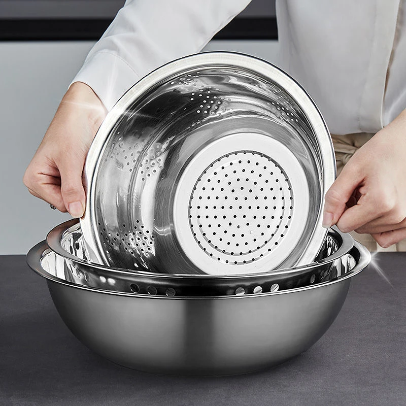 【凯旺直播福利】不锈钢洗菜盆沥水盆洗米篮洗菜篮淘米器淘米盆子