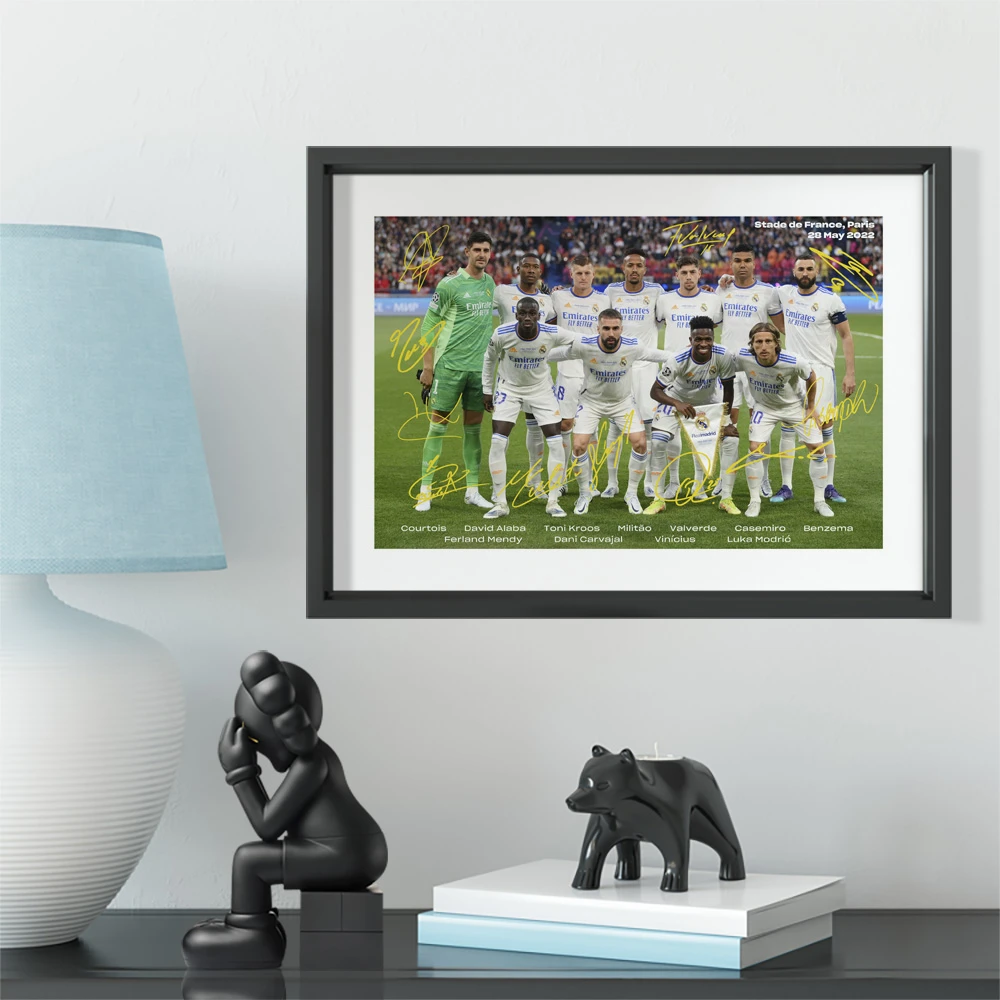 2022年皇马欧冠首发合影实木装饰相框照片墙桌摆挂框摆件酒吧壁画