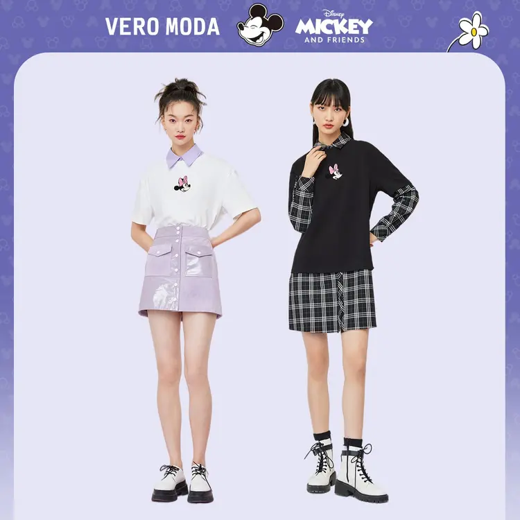 【官方】VERO MODA 米奇联名春夏季新款宽松印花T恤女322101067