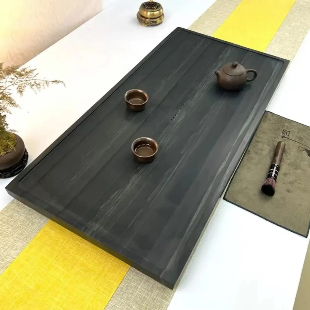天然皇庭玉石茶盘简易孤舟商用茶盘茶几轻奢手工乌金石茶盘