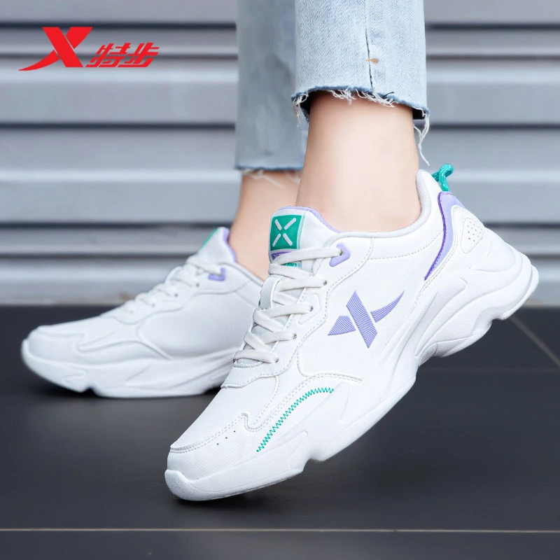 XTEP/特步防滑运动鞋复古百搭减震跑鞋系带老爹鞋休闲女鞋