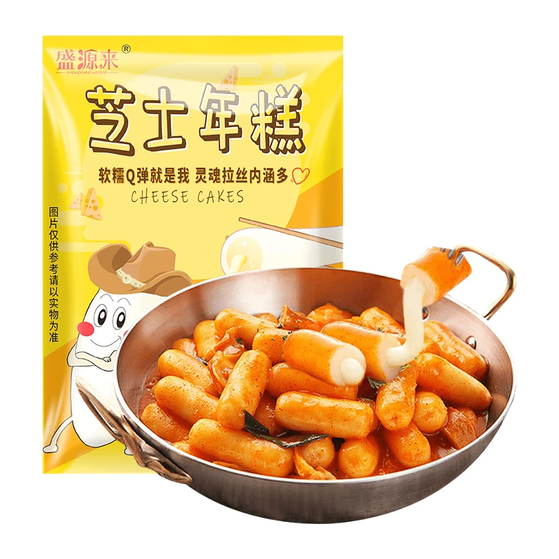 盛源来韩式芝士年糕韩国速食夹心拉丝芝心火锅甜辣炒年糕条200g