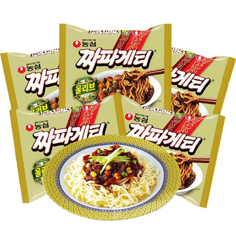 农心韩国进口农心炸酱面速食泡面5袋装700g韩式咸香
