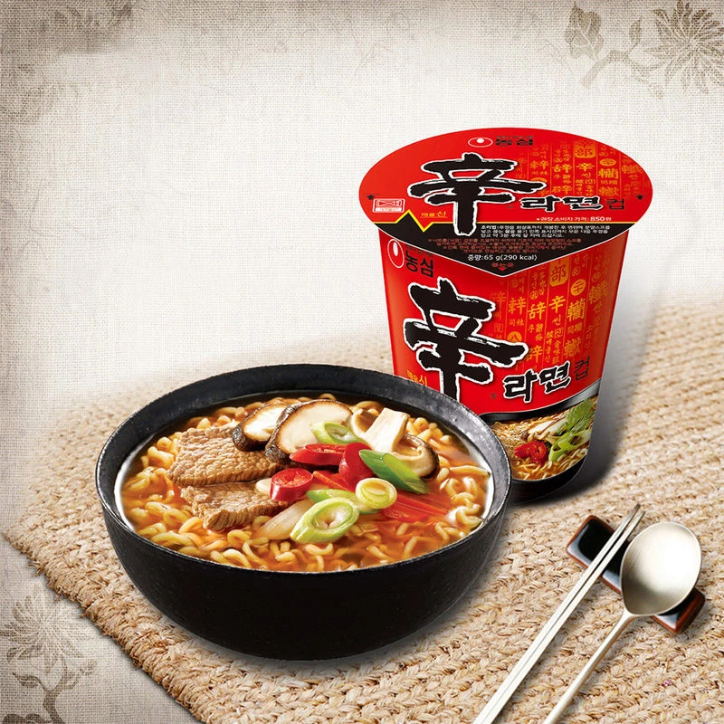 韩国国产农心辛拉面杯面速食品泡面方便面汤面桶装拉面65g*4