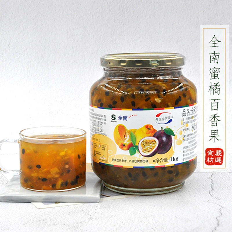 韩国原装进口全南汉拿蜜橘百香果饮品果茶多种1000g