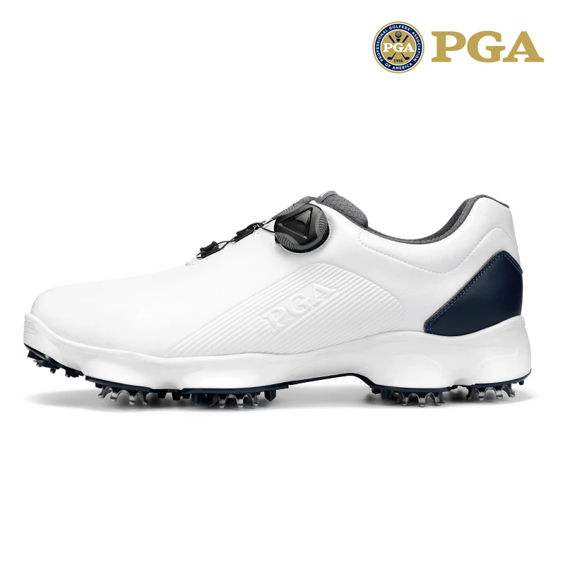 美国PGA 高尔夫球鞋  男士防水鞋子 防侧滑活动钉 旋钮伸缩鞋带ol