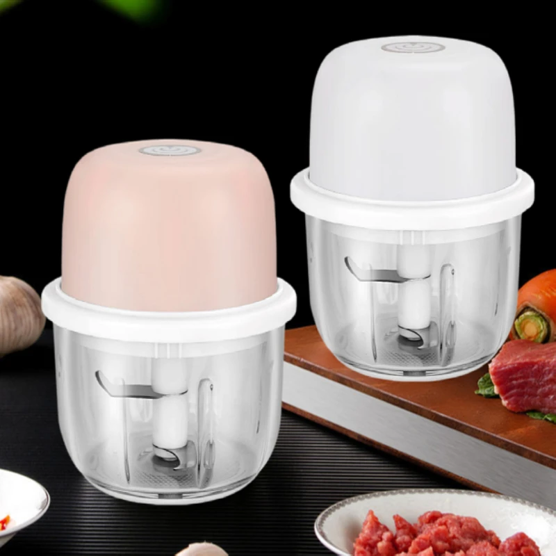 电动料理机玻璃款蒜泥器蒜蓉机捣蒜器无线小型绞肉机