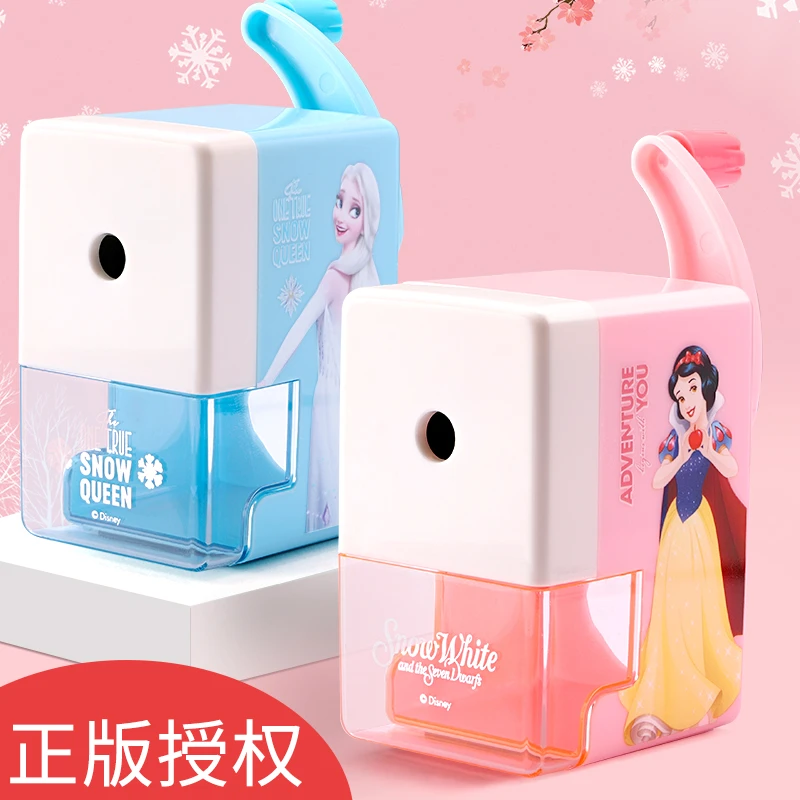 迪士尼冰雪公主手摇削笔机小学生用多功能自动刨笔机转笔刀